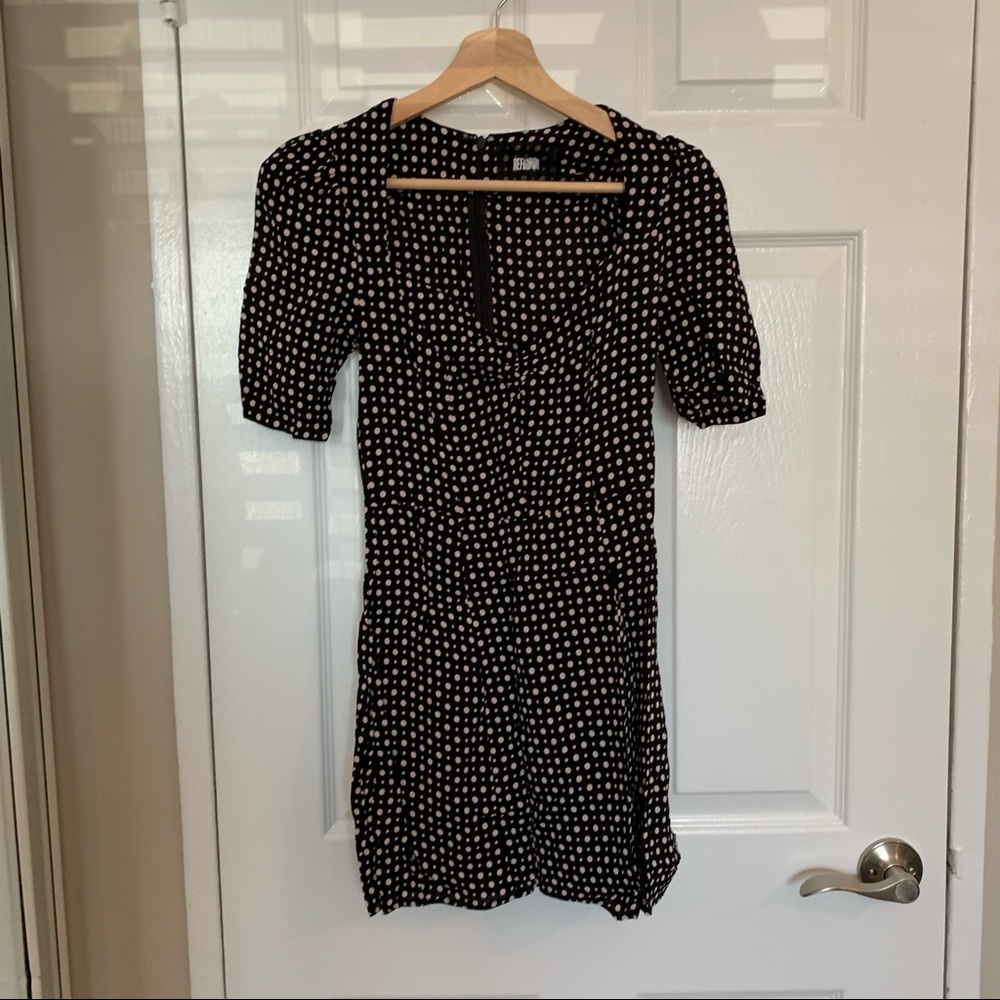 Mini black polka dot dress